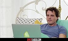 Girlfriend catches him then joins candice dare for rough doggystyle anal