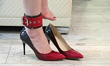 imagine my bound legs dipping toes in retro heels for classic foot fetish play