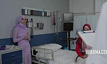 Arab wife cheats in hospital letting curvy fat doctor impregnate her hijab off