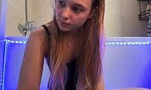 crazy bbw teen fingers wet pussy to orgasm in shower webcam show 💦🛁