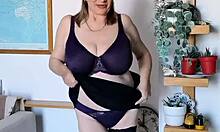 what if your mature secretary strips lingerie for boss pov tease?