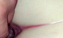 Tight Girlfriend Tries Huge Toy Then Takes Doggystyle Pounding and Squirts