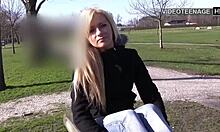 lovely 19yo blonde angelique strips teases in first nude casting