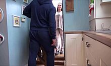 Nasty Slut Ripped Clothes Bent Over Kitchen Desk Face Fucked Creampied