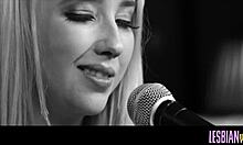 cute teen lezzie grinds and licks her friend's wet pussy till she squirms