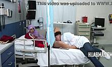 Arab wife cheats in hospital letting curvy fat doctor impregnate her hijab off
