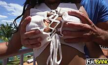 katt garcia's ebony curves tease before riding monster cock deep and rough