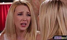 cute teen lezzie grinds and licks her friend's wet pussy till she squirms