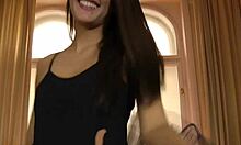 young european ballerina in stockings takes old spunk load