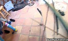 Skinny blonde pornstars gangbang random dudes with intense blowjobs and fucking