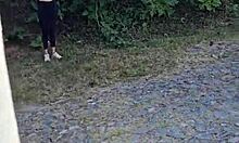 skinny latina karol smith petite slut wife blows load outdoors in public forest adventure