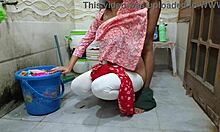 ugh i got fucked hard while washing clothes in the risky bathroom outdoors