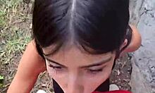 skinny latina karol smith petite slut wife blows load outdoors in public forest adventure