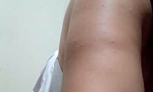 chubby brazilian sits on dildo front back warns before squirting orgasm