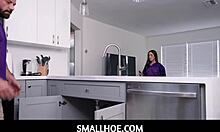 step dad family fucks tiny brunette teen stepdaughter freya von doom with big dick