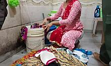 ugh i got fucked hard while washing clothes in the risky bathroom outdoors