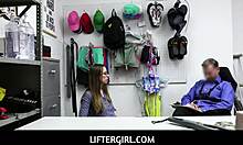 shoplifter jackie hoff sucks calvin hardys cock to walk free from security