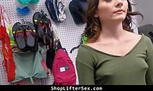 Sweet teen shoplifter tempts understanding Jack seductively