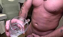 this homemade pov couple goes wild with sloppy deepthroat blowjob then bareback doggystyle fucking until double cumshot in glass 😏🔥 german girl next door swallows everything