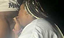 sexy ebony bbw milf couple heads to dark forest for sloppy dick sucking and hard ass pounding