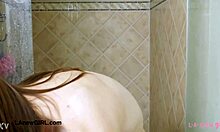 Tall Brunette Model Strips Down for Steamy Shower Session