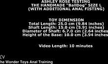 Ashley Rose tests handmade balldog size L dildo with extreme anal fisting 🔥💦