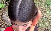 skinny latina karol smith petite slut wife blows load outdoors in public forest adventure