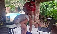 Pssygalore69 bent over pool desk for brother-in-law quickie fuck