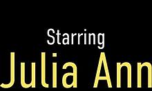 julia ann takes hubby's cock and friend's monster in mmf threesome