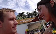 hunter picks up beach girl for raw anal sex in public view