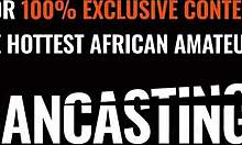 Whoa, check out this thick ebony bikini model with massive tits riding the casting agent hard for that job!