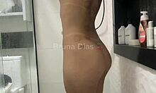 shower shave surprise roommate fucks me hard in see-through red dorm bath