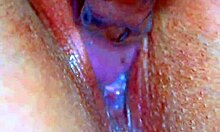 how does this teen's puffy shaved pussy feel on glass dildo?