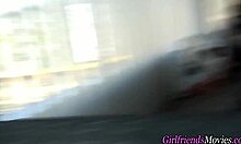 pov of petite ebony teen fingering her wet pussy in lesbian girl-on-girl play