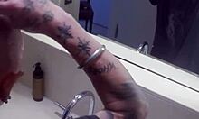 She grabs the razor, shaves her head smooth then spreads legs to make her puffy nipple pussy a perfect submissive hairless fucktoy