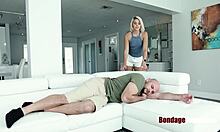 Blonde Slave Bound And Punished Hard In Garage BDSM Choke Session!