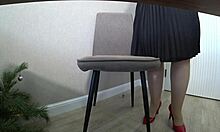 under desk cam spies mature secretary fingering hairy pussy to orgasm at work