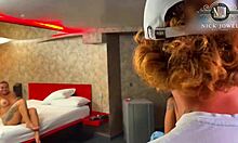 he pulls cock from stepmom's wet pussy and blasts cum straight into girlfriend's eager mouth during threesome