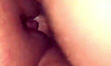 Neighbor's pussy overflows with fresh creamy load inside