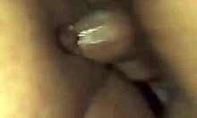 Neighbor's pussy overflows with fresh creamy load inside