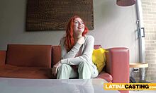 i couldn't resist stripping this busty redhead for rough lingerie fuck