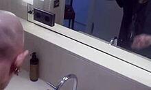 She grabs the razor, shaves her head smooth then spreads legs to make her puffy nipple pussy a perfect submissive hairless fucktoy