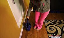 wanna watch skinny coed ryann's footjob turn into twat fingering??