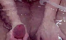 gf gives me the best bathroom handjob leading to underwater cum explosion