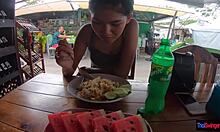 after market stroll and breakfast we sneak quickie fuck in shop 😏💦