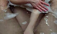 gf gives me the best bathroom handjob leading to underwater cum explosion