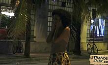 curly haired hitchhiker julie kay picked up and spied on then fucked hard outdoors in public reality pov