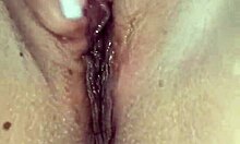 Latina teen's wet pussy fantasy explodes in first squirting dildo orgasm close-up