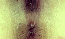 Latina teen's wet pussy fantasy explodes in first squirting dildo orgasm close-up