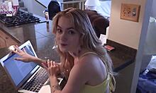 Taboo princess Sage Fox rides stepdad Seth Brogan's cock cowgirl deepthroat creampie 😈👅💦